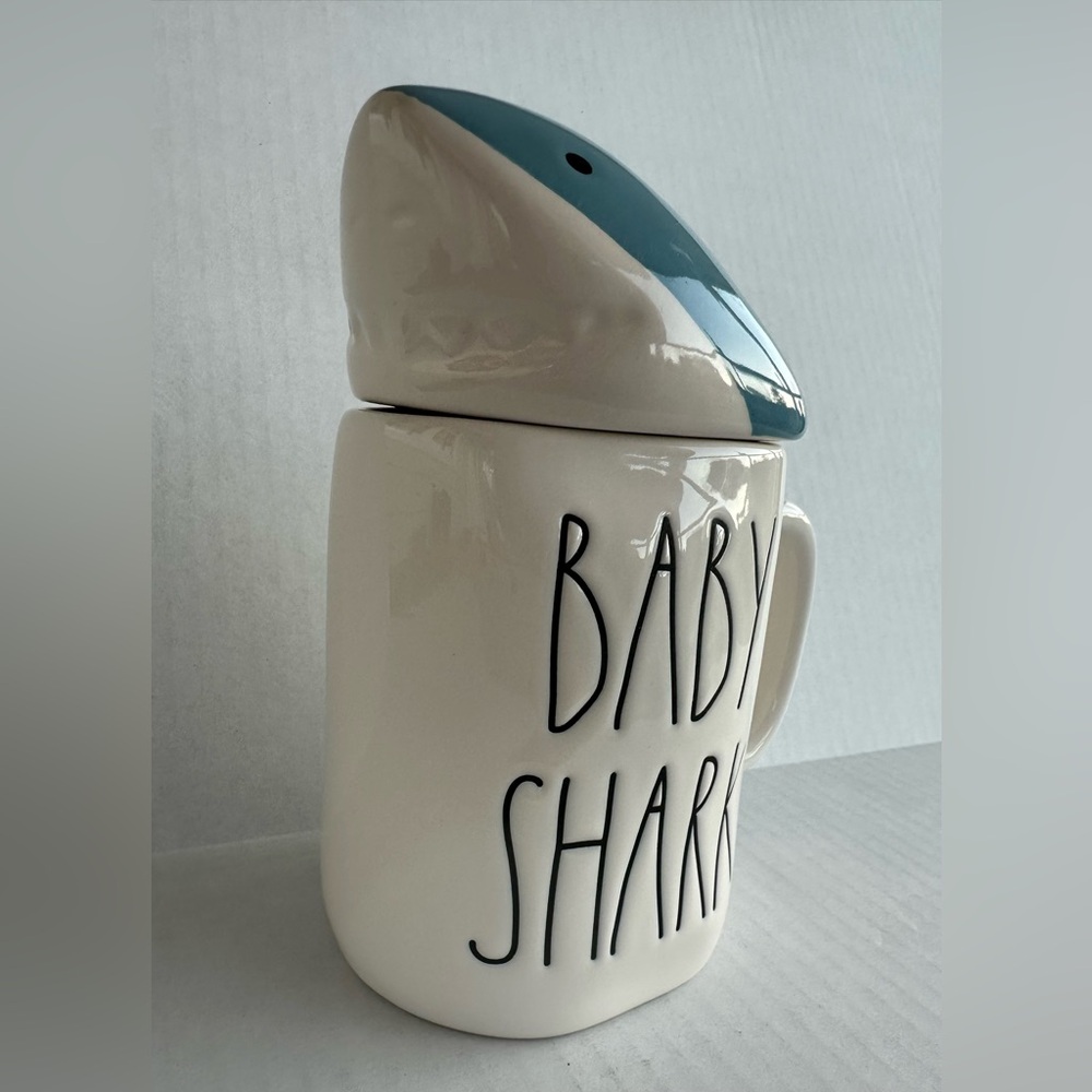 Rae Dunn “Baby Shark” Ceramic Mug With a Shark Topper Lid - Picture 3 of 13